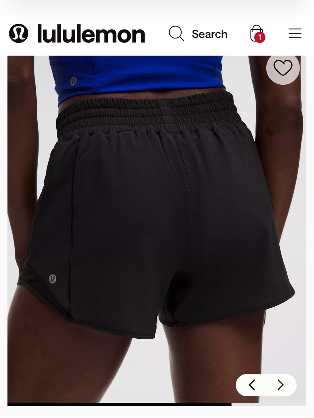 lululemon Black Hotty Hot 4inch Running Shorts